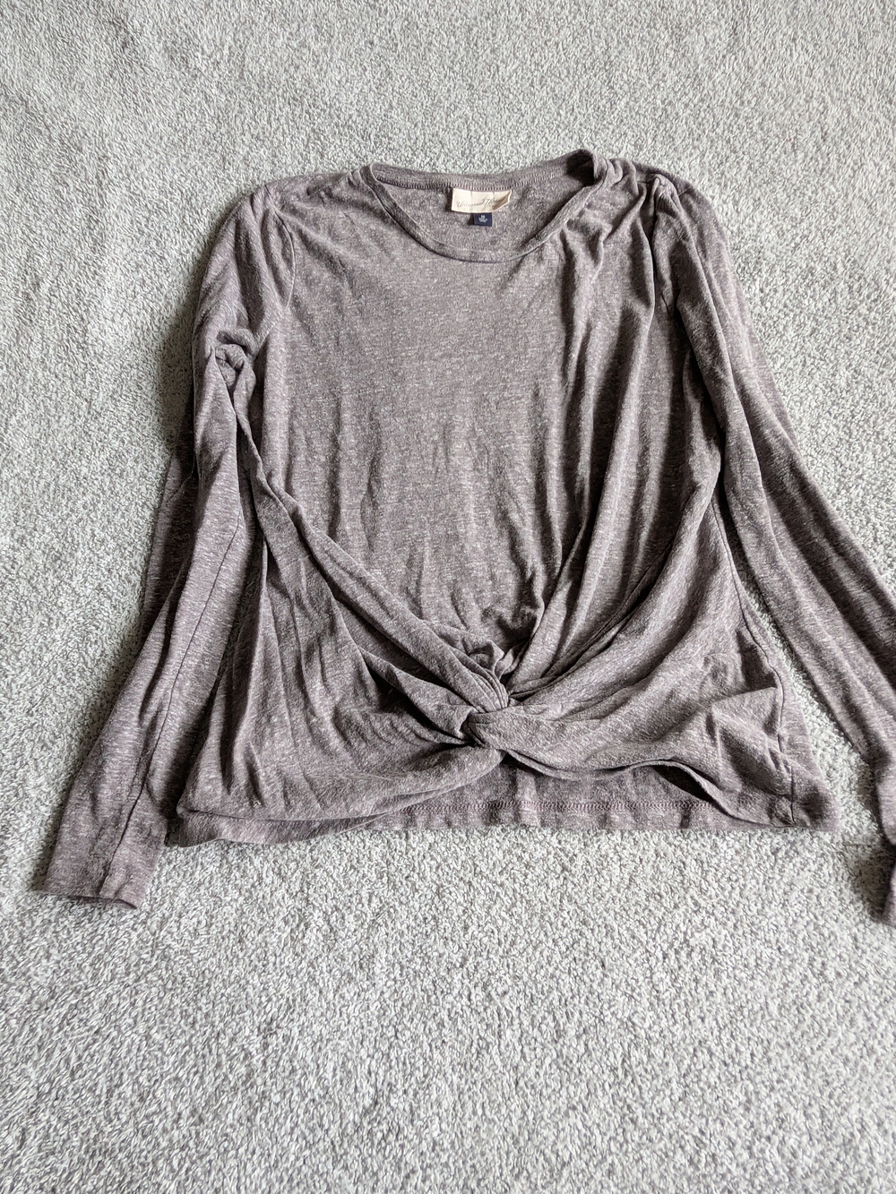 🌼B2G1🌼 Universal Thread Long-Sleeve Twist-Front Top - Heather Gray